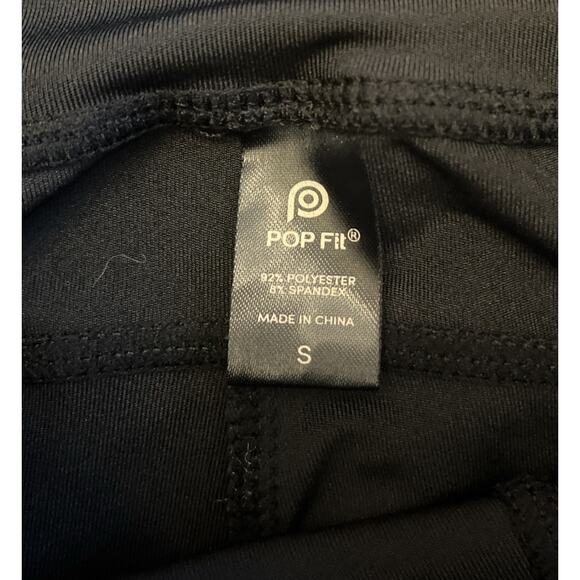 POP Fit Leggings Womens Sz S Black W/ Pockets & Mesh Calf Panel Athleisure Gym - Picture 6 of 10